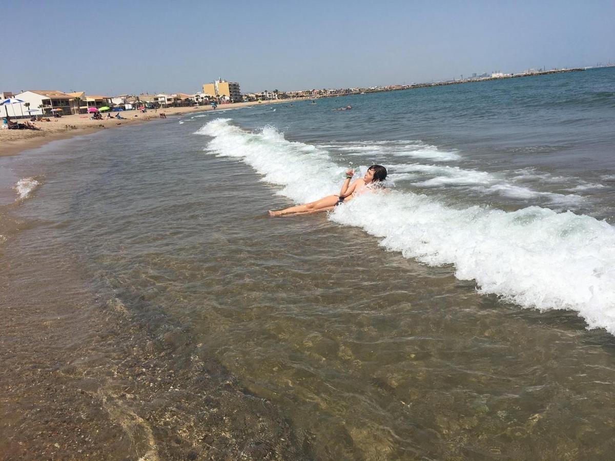 Apto Con Piscina En La Playa Cerca De Vlc Con Ac Puzol Buitenkant foto